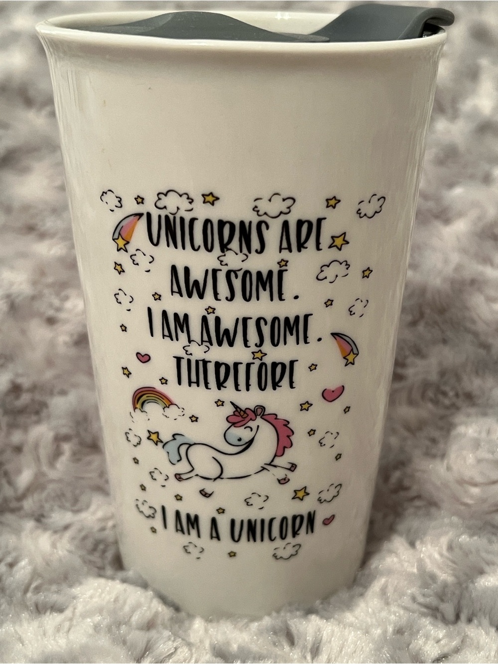 Unicorn Ceramic Travel Coffee Mug with Lid